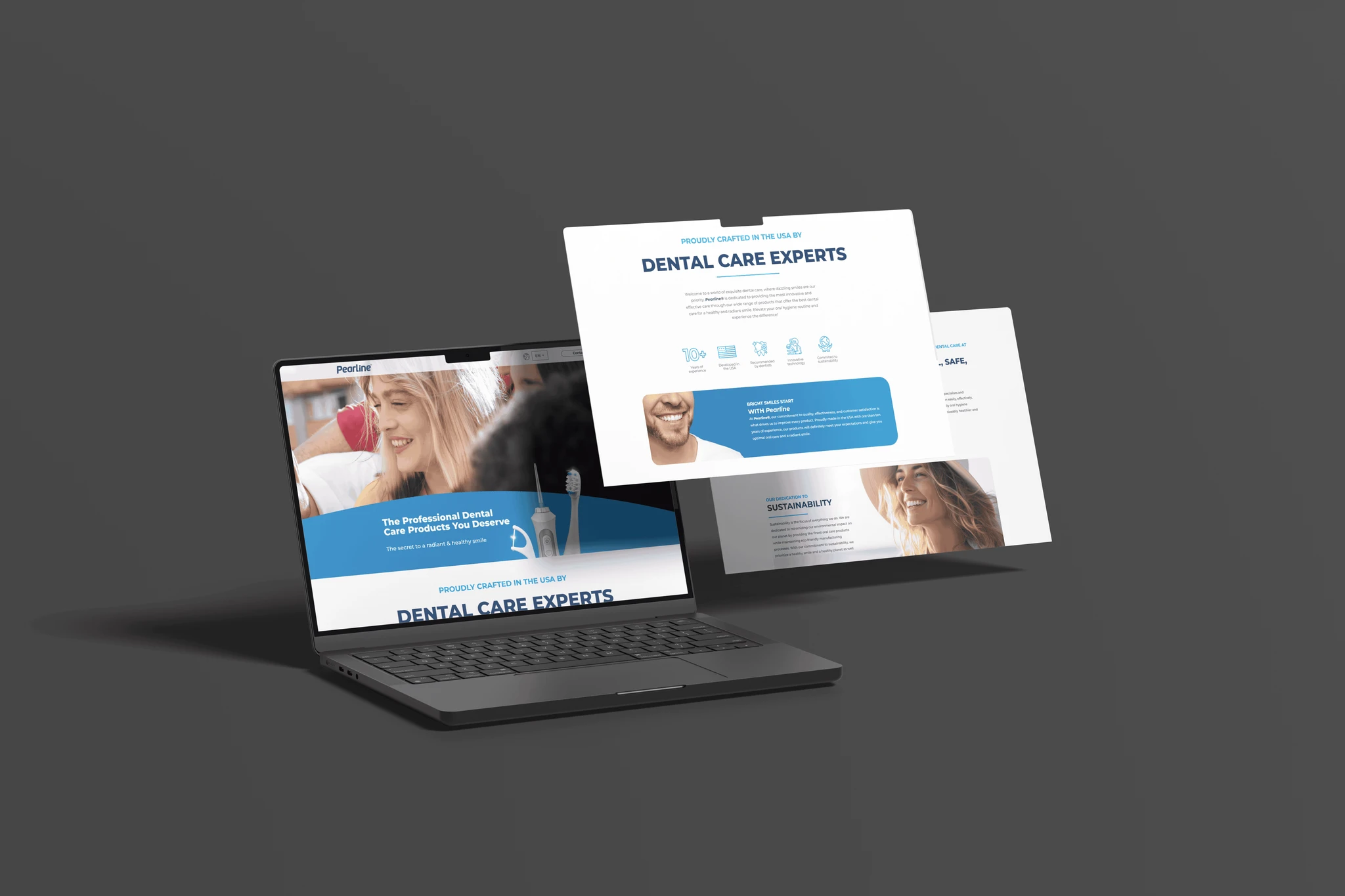 Pearline – Dental Care Products website mockup